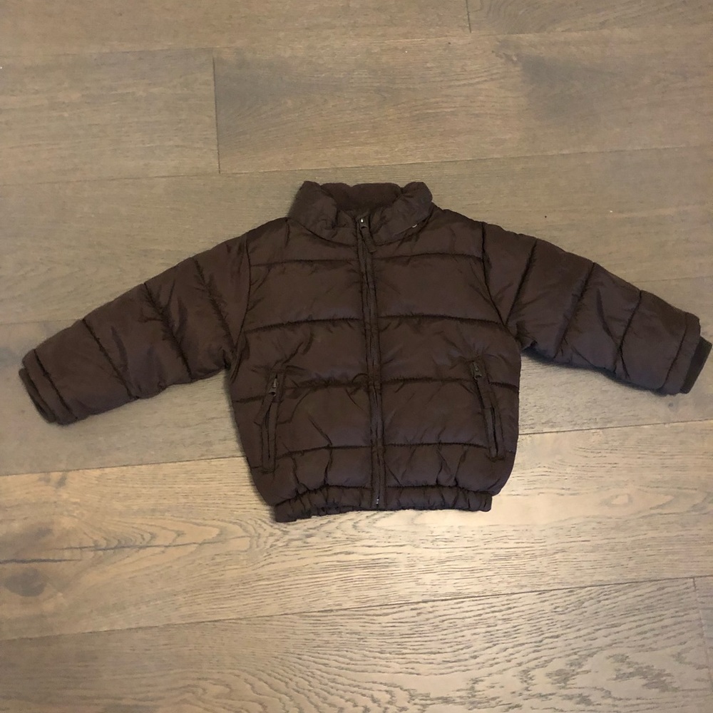 H&M brown warm winter jacket sz 2T brand new